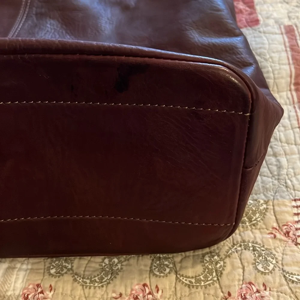 Gorgeous Borse in Pelle Italy leather hobo bag burgundy large